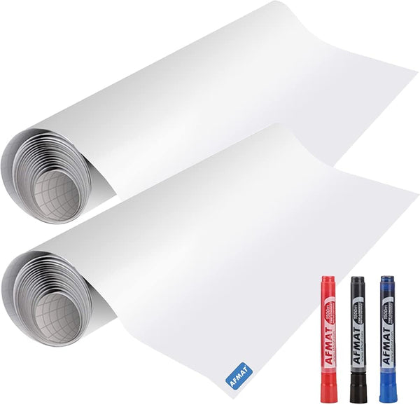 White Board Wallpaper Roll, 1.5x11ft Peel and Stick Dry Erase Sticker for Wall/Table/Door, 2 Rolls