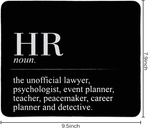HR Definition Inspirational Mousepad, Black Square Desk Pads for Home Office Gaming, 9.5x7.9 inches