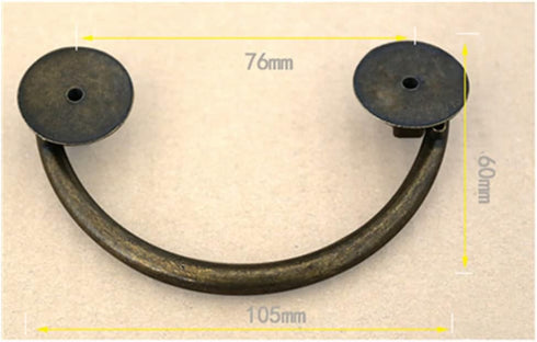 WenRan Closet 76mm (1) Bronze Coffee Table Drawer Handles Zinc Alloy Double Hole Nightstand TV Cabinet Antique