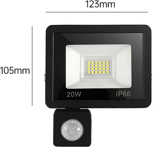Yokqexz 30W IP66 Timer(20W,White Smart LED Flood Light with Remote White Light - Waterproof Motion Sensor Light