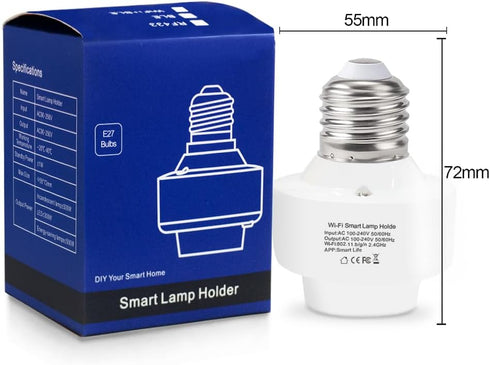Bulb E26 500 QIACHIP Smart WiFi Light Socket Adapter Lamp Holder,Compatible with Alexa and Google Home,use Smart Life