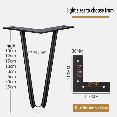 ZHAO SHOP 1PCS Light Luxury V-Shaped Sofa Foot Cabinet Foot Bedside Table Leg Metal Cabinet Foot Tv Cabinet Support