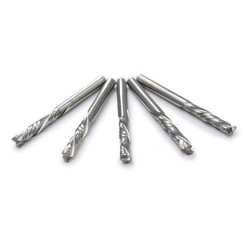 OSCARBIDE 1/8" Shank Square Nose Carbide End Mills, 5-Piece Precision Set for Wood, 2-Flute CNC Router Bits