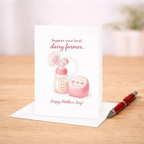 Generic CAPYTINI Support Your Local Dairy Farmer Funny Mothers Day Card Breastfeeding Mom Gift New Mom Humor Card