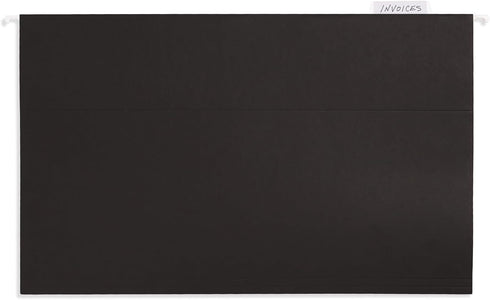 Blue Summit Legal Hanging File Folders - 25 Pack, Legal Size, Black for Organization