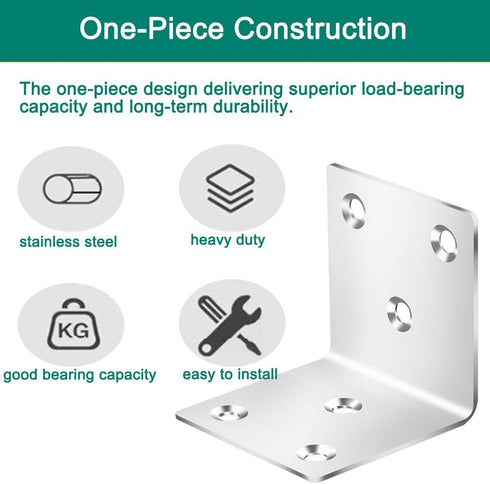 Vezuifoo 18Pcs 2"x2"x2",Heavy 90 L Bracket for Wood,Stainless Steel Corner Brace Duty Degree Right Angle Brackets L