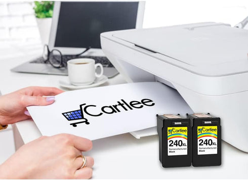 Cartlee Remanufactured Ink Cartridge Replacement for Canon PG-240XL, 2 Black for PIXMA MX472, MG3520, and More