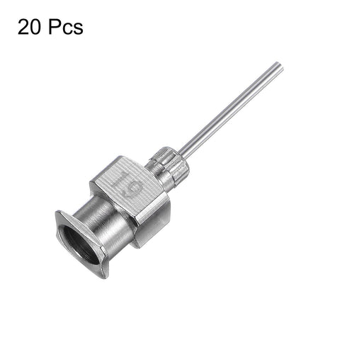 20pcs 19Gauge Stainless Steel Dispensing Needles, 1/2" Luer Lock for Thick Liquids, Ink, Glue, Lab Use