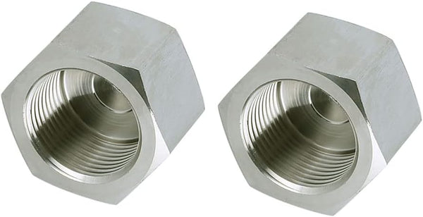 304 Stainless Steel Pipe Fitting Hex Cap, Heavy Duty 3/8" NPT Female, Pack of 2