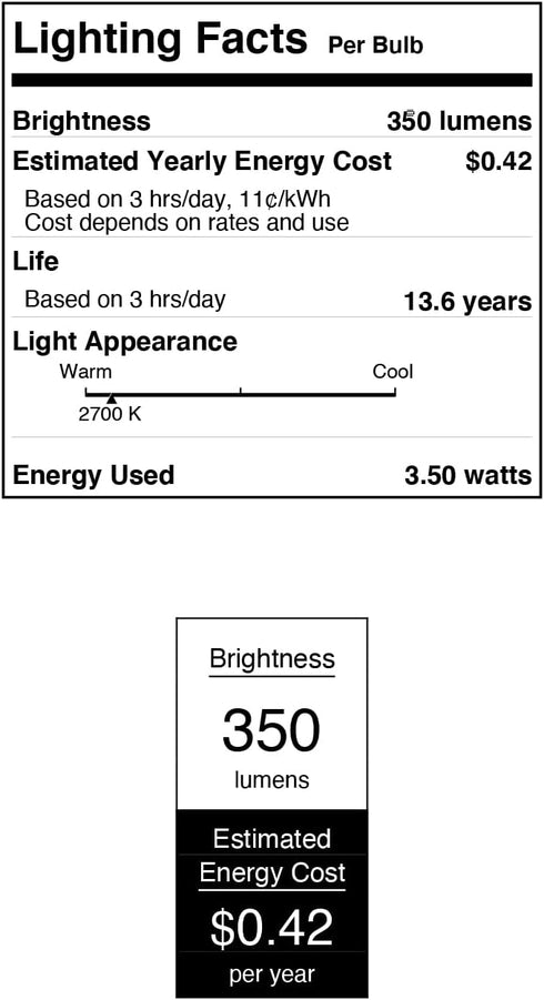 Westinghouse 5194120 3.5 Watt (40 Watt Equivalent) T6.5 Dimmable Clear Filament LED Light Bulb, 6 Pack