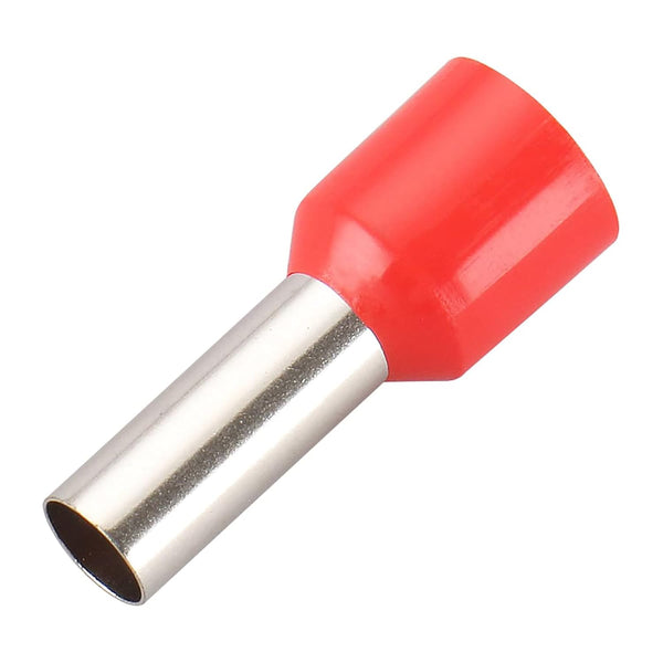 Baomain AWG 8/10.0mm² Wire Copper Crimp Connector, Insulated Ferrule Pin Cord End Terminal, Pack of 100, Red