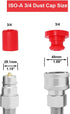 2sets 3/4" Hydraulic Coupler Dust Cap, Male Female Quick Coupler Cover, Hydraulic Quick Disconnects Port Plug Fittings with Retention Ring Keeps Cap Attached to Hose by Jingzan