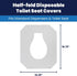 14.25 16.5, 250/pack, 20 Packs/carton HOSPECO Discreet Seat Half-Fold Toilet Seat Covers, X White
