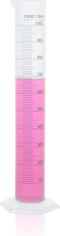 Plastic Measuring Cylinder, 1000ml Volume, PP Material with Blue Printed Graduation, LVF002