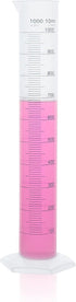 Plastic Measuring Cylinder, 1000ml Volume, PP Material with Blue Printed Graduation, LVF002