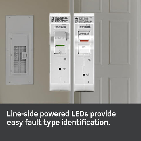 Leviton LB250-T 50A 2-Pole Plug-On Circuit Breaker - Standard Branch Thermal Magnetic, 120/240 VAC, White