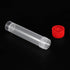 PATIKIL 20mL Plastic Test Tubes, 40 Pack Frozen Vial Container Storage Screw Cap for Lab Science, Red Clear