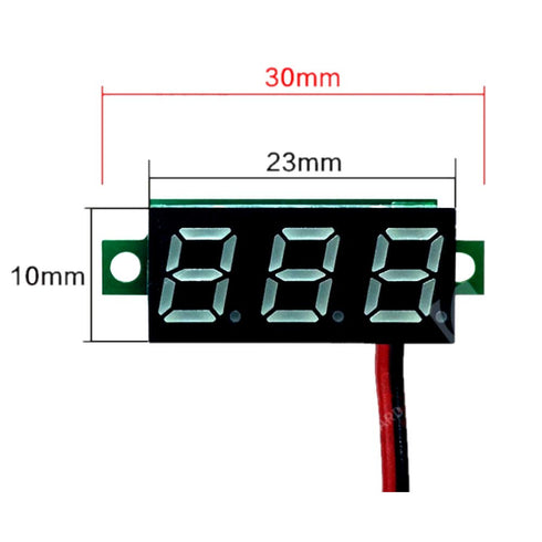(5 Pack) JacobsParts DC 2.4-30V 2-Wire Voltmeter, 3-Digit LED Display Digital Voltage Tester (Yellow)