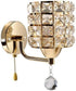 TEEM Set 2, E26 -Bulbs Modern Luxury Gold Crystal Wall Sconces of Hardwired Lights Standard Socket Decorative Light