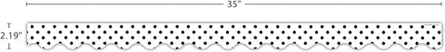 Teacher Created Resources Black Polka Dots on White Scalloped Border Trim (5593)