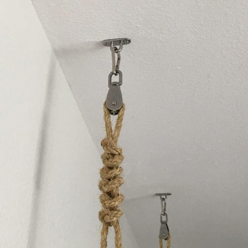 4Pcs 304 Stainless Steel Pad Eye Hooks, 3.15 inch Heavy Ceiling Hook Screw Eyes with 5 x 45mm Screws for Plant Hangers,