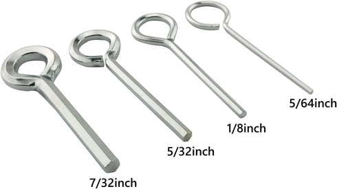 5IN1 Ring Allen Wrench Set - 5/64" 1/8" 5/32" 7/32" Allen Key Door Keys with Keychain for Panic Exit Device