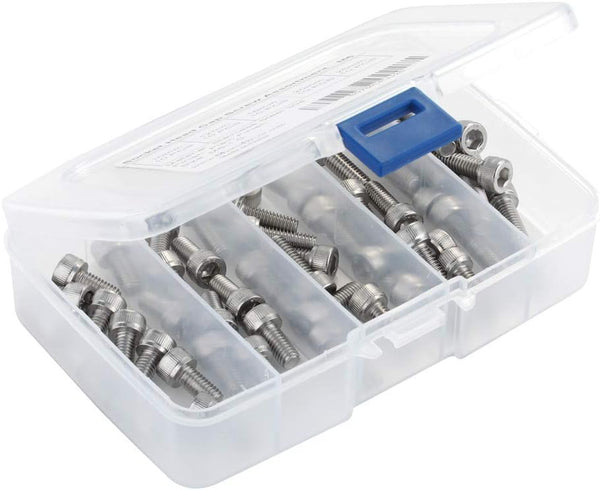 50 PCS Socket Head Cap Screw Assortment Set, M6 x 8mm, 10mm, 12mm, 16mm, 20mm, Stainless Steel 304