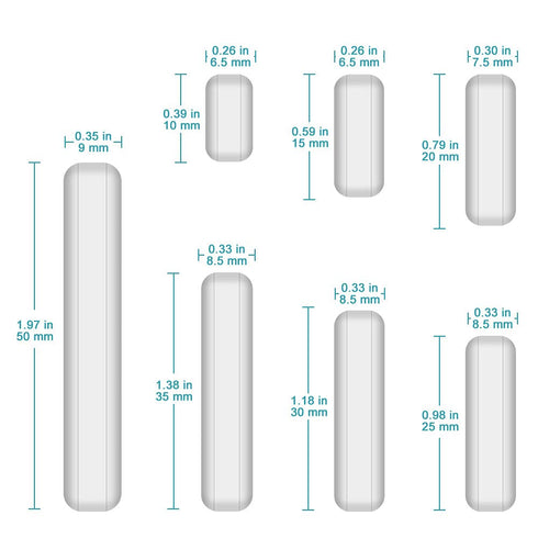 stonylab 7pcs Stir Bar Set, PTFE-Coated Magnetic Stirring Bars, White Stir Mixer Assortment Pack Mixed Sizes (7 Pcs)