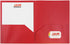 JAM PAPER Plastic 2 Pocket POP Folders - Durable School Folders - Red - 6 Pack