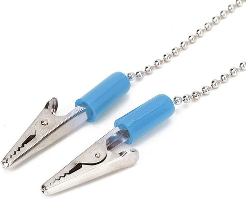 5Pcs Dental Lab Bib Clip, Stainless Steel Napkin Holder for Clamping Disposable Cordless Dental Bib, Blue