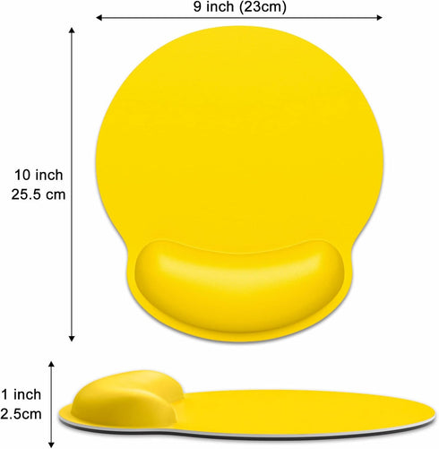 Dapesuom Ergonomic Mouse Pad with Wrist Support, Comfortable Memory Foam for Easy Typing Relief, Yellow