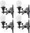 Yardwe Miniature Wall Lamp - 4 Pcs 1:12 Scale Led Dollhouse Wall