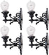 Yardwe Miniature Wall Lamp - 4 Pcs 1:12 Scale Led Dollhouse Wall