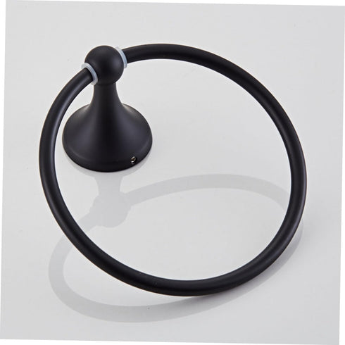 1Set Balacoo Black Towel Rack Accessory Stainless Steel Wall Mount Towel Ring for Bathroom Space Saving Design