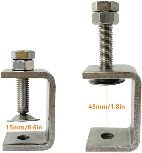 0-25Mm Mini Stainless Steel C Clamps, 4Pcs Heavy Duty Woodworking U Clamp Set for Welding