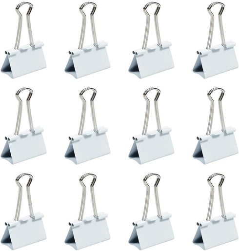 JAM PAPER Colorful Binder Clips - Large - 1 1/2 Inch (41 mm) - White Binderclips - 12/Pack by JAM Paper