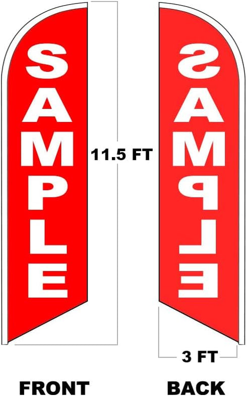 Generic 4 3x11.5 Less Co HAIR SALON HAIRCUTS PERMS COLOR Windless Swooper Flag Feather Banner Sign ft Tall (Flag Only)