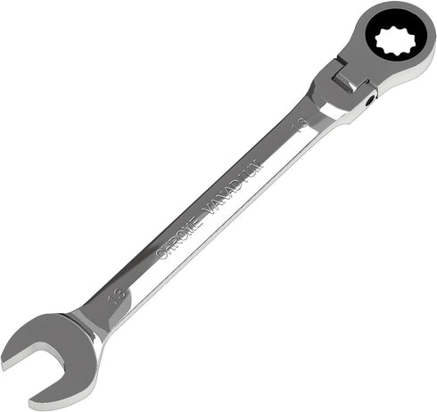 Egofine 13mm Ratchet Wrench Flex Head, Industrial Grade Gear Spanner with 12 Point Box End