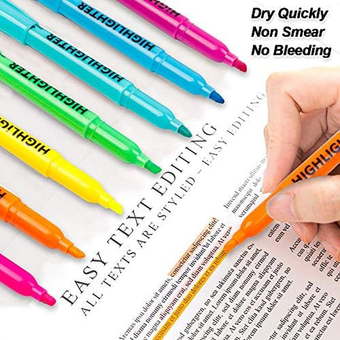 Lelix 30 Pack Highlighters, 10 Bright Colors, Chisel Tip Quick Drying for Back to School, Office, Home Highlighting