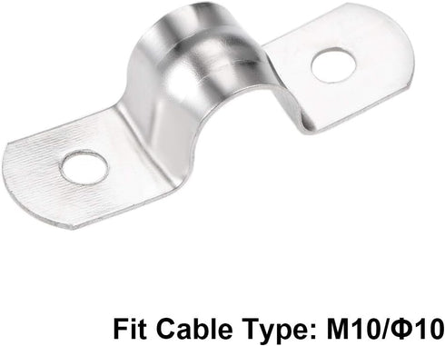 uxcell U Shaped Conduit Clamp Saddle Strap Tube Pipe Clip, Stainless Steel M10, 10Pcs