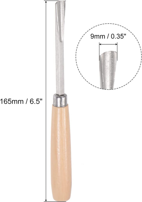 uxcell Wood Chisels Carving Knife, 10mm Chrome Plated 45# Carbon Steel Straight Half-round Tip Woodworking Hand Tool Graver 165mm (6.5-Inch) Length by uxcell