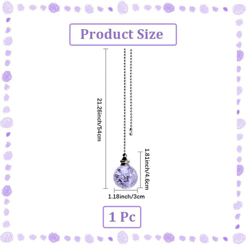 54cm Bulb Crystal Ceiling Fan Pull Chains Purple Round Glass Ice Cracked Beaded Ball Ceiling Fan Pull Chain Extender