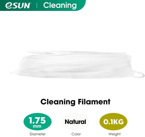 eSUN 1.75mm, Cleaning Filament, Prevent Nozzles and Extruders Clogging, 100g Spool 3D Printing Filament for 3D Printers, Natural by eSUN
