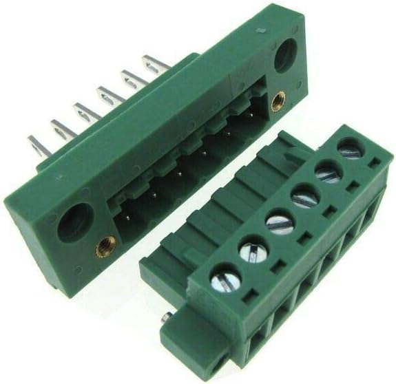 HQ 6-Pin 5.08mm Screw Terminal Block Plug - Shrouded Flange Panel Mount