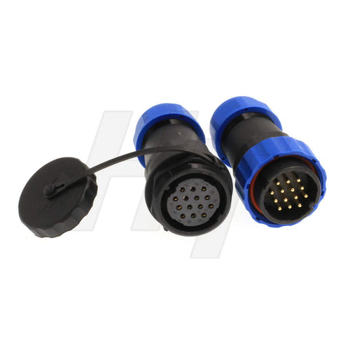 HangTon HE29 Electrical Circular Waterproof Connector, 12-15mm Cable Plug (14 pin)