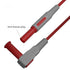 2pcs Right-Angle Banana Plug to Straight Security Banana Plug Test Lead Cable, Fully Insulated 4mm for MultiMeter,