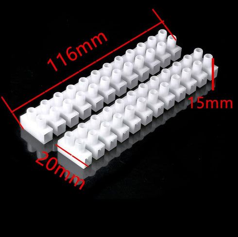 6pcs 450V 35A 12P Double Row Covered Barrier Screw Terminal Block Strip