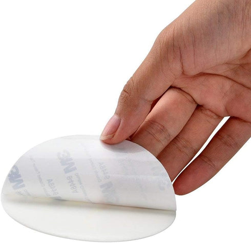 Door Knob Wall Shield, Large White Round Soft Door Stopper Wall Protector, Self Adhesive Door Handle Bumper 2 PCS