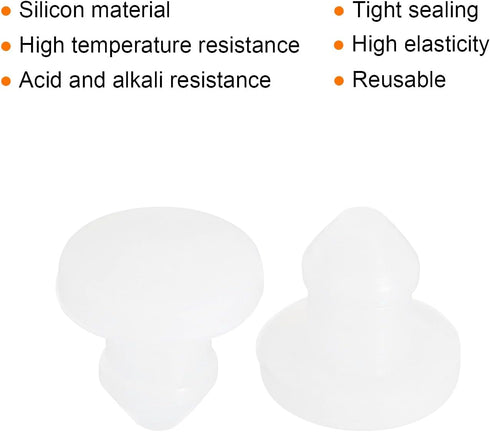 MECCANIXITY Silicone Snap in Locking Hole Plugs, Rubber Panel Seal Cover, 4mm/0.16 Inch Dia, Pack of 20