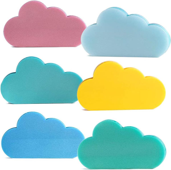Cute Cloud Sticky Notes 6 Pack - Translucent Self Adhesive Removable Waterproof Fun Colored Notes